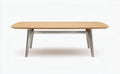 Wooden coffee table with stainless steel frame 140 x 70 x 75cm