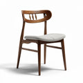 Wooden dining chair with fabric seat and backrest ergonomic design 45 x 45 x 85cm