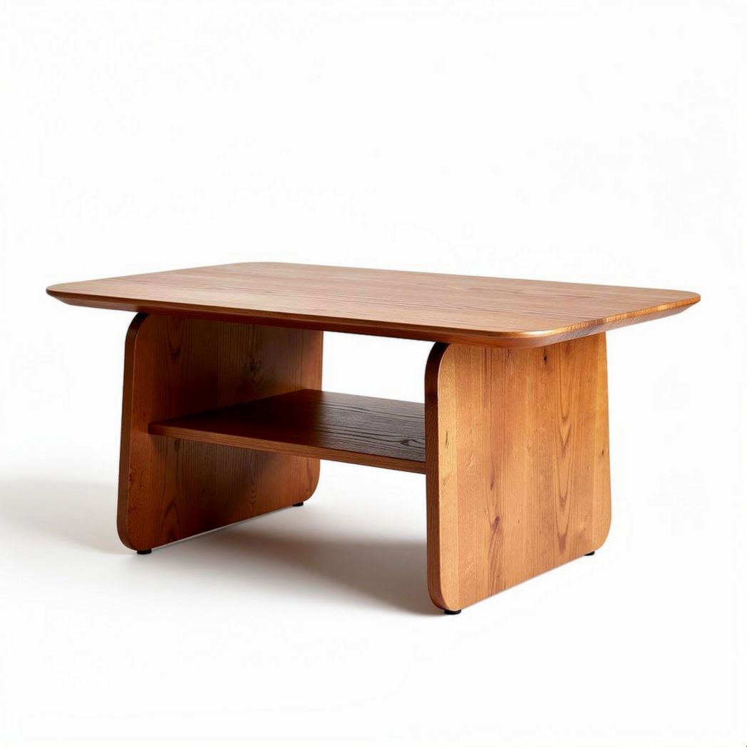 Wooden coffee table with lower shelf for living room furniture 120 x 70 x 40cm